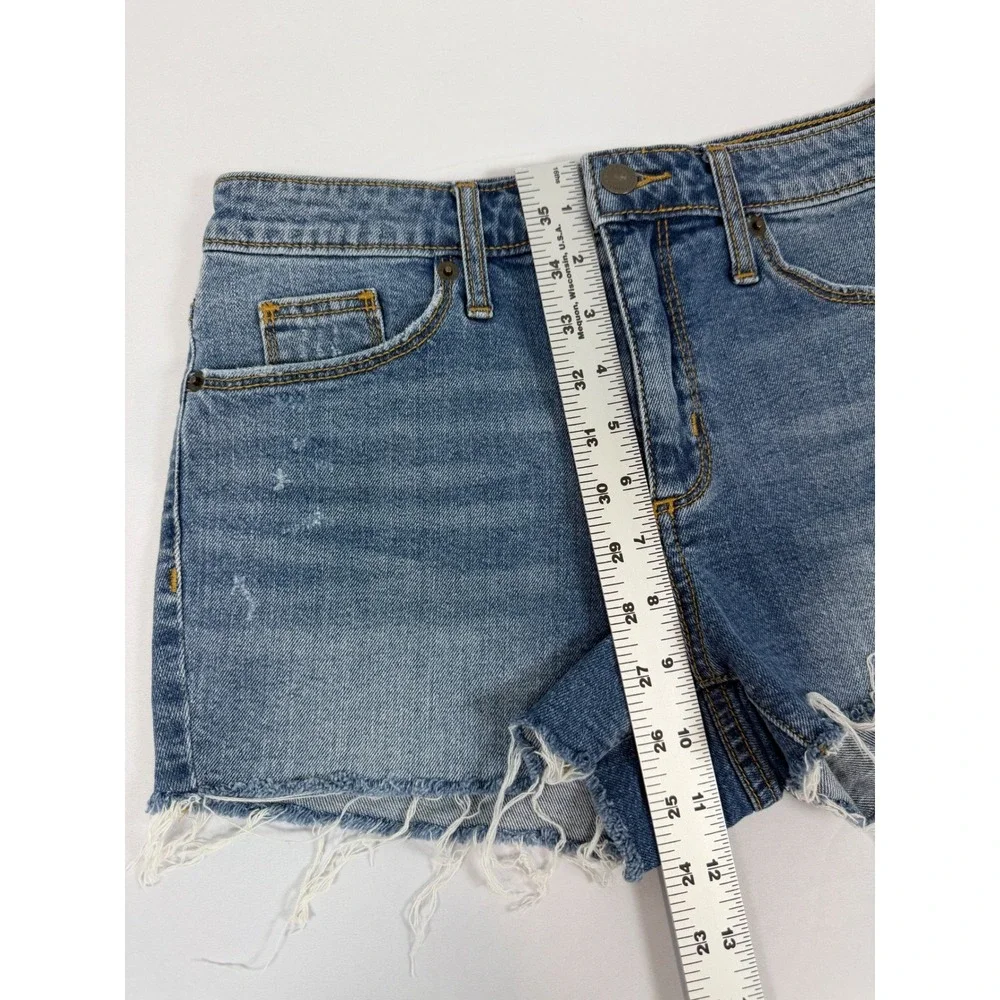 Universal Thread High Rise Short Denim Shorts Blue Raw Hem Size 4/27R Distressed